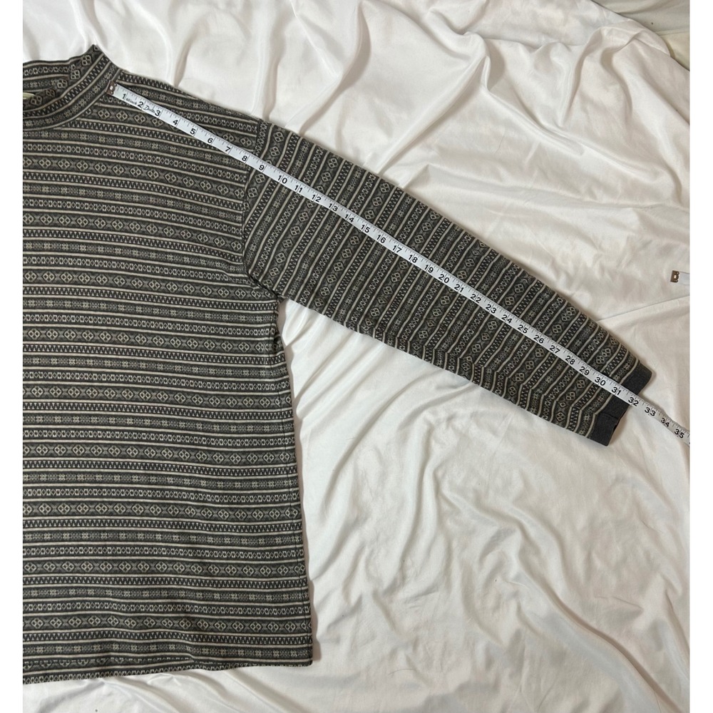 Vintage LL Bean Mens XL Mock Neck Fleece Sweater Fair Isle Nordic Cotton Ski USA - Picture 9 of 14